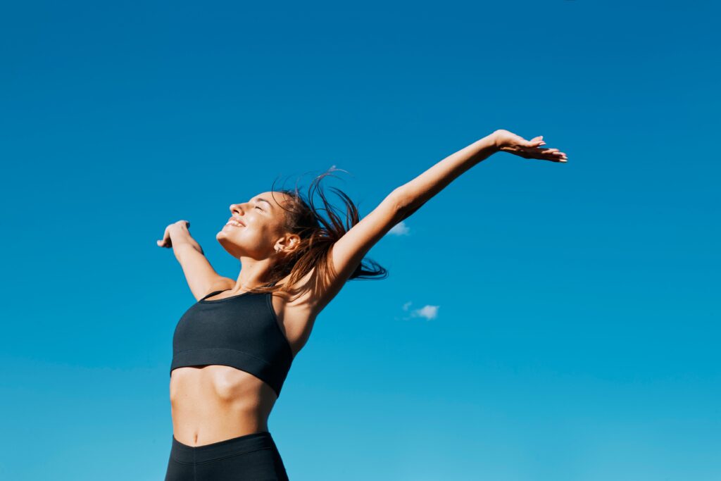 Photo of woman looking happy and healthy
